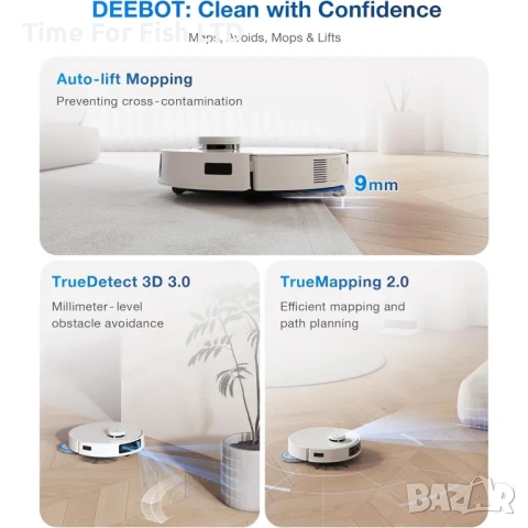Прахосмукачка робот Ecovacs Deebot T30 Pro Omni (11.000Pa), снимка 3 - Прахосмукачки - 53981810