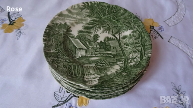 Чинии, чаши, чайник ”Watermill” Англия Johnson Brothers., снимка 4 - Сервизи - 53956066