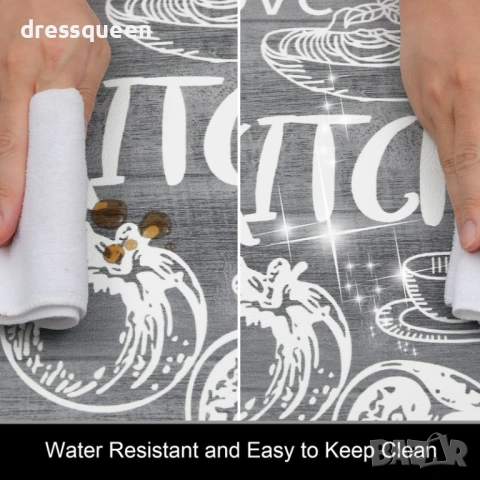 4573 Комплект Кухненски Пътеки от Мемори Пяна (2 части) – Водоустойчиви, 45x75см + 45x120см, снимка 4 - Пътеки - 53815222