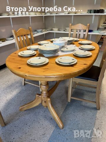 Дървена кухненска маса, маса за хранене, трапезна маса, снимка 1 - Маси - 46494970