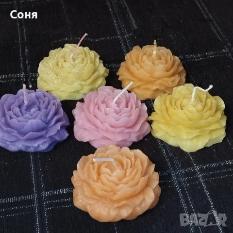 Ароматни восъчни свещи - цветя и рози  различни цветове, снимка 3 - Подаръци за сватба - 53168297