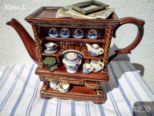 Royal Doulton Blue Willow колекционерски чайник Paul Cardew, снимка 4 - Антикварни и старинни предмети - 53845398