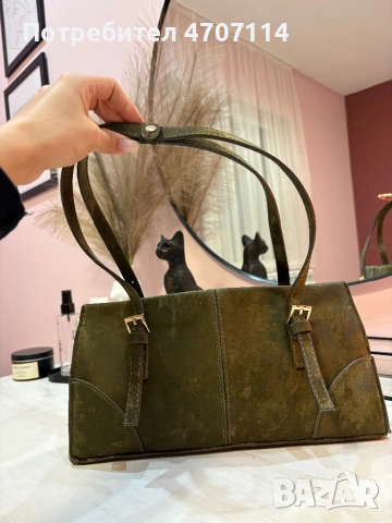 Тъмнозелена чанта, снимка 3 - Чанти - 53749892