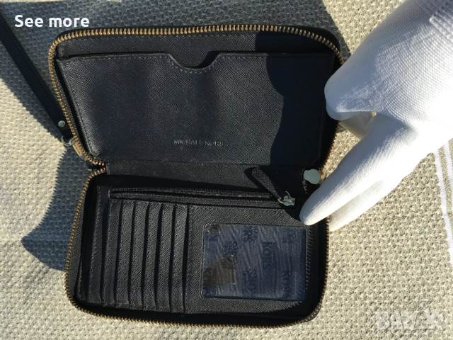 Дамски портфейл от естествена кожа  Michael Kors, снимка 8 - Портфейли, портмонета - 52073526