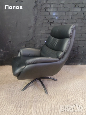 Кожено  накланещо се кресло, снимка 3 - Дивани и мека мебел - 52268802