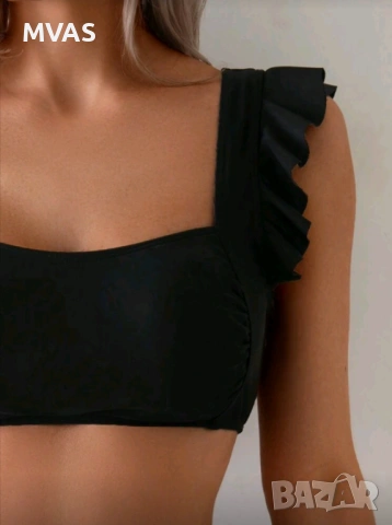 Нов дамски черен бански комплект Горнище и долнище М размер , снимка 5 - Бански костюми - 54084301