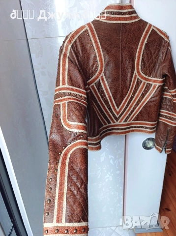 Уникално кожено яке от телешка кожа Enigma, снимка 6 - Якета - 54038603