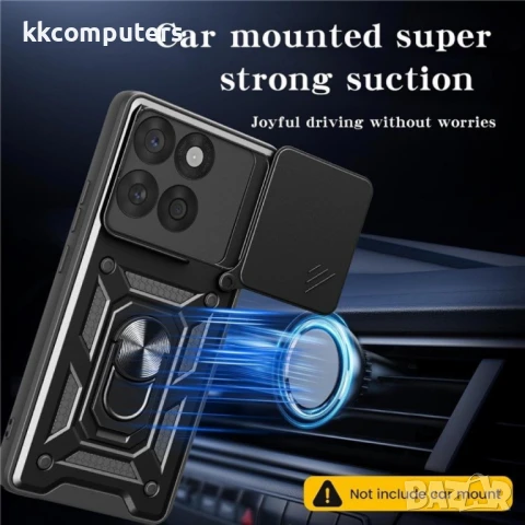 Motorola Edge 60 5G / 60 Fusion 5G Удароустойчив Ring Holder/Slide Camera Lid/ PC + TPU Калъф и Прот, снимка 10 - Калъфи, кейсове - 50736254