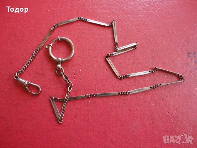 Позлатен кюстек верижка джобен часовник Double SP Gund, снимка 8 - Мъжки - 54095701