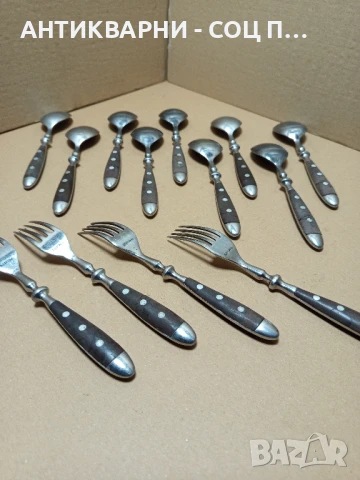 Комплект Стари Маркови Лъжици С Вилици., снимка 4 - Антикварни и старинни предмети - 50967383