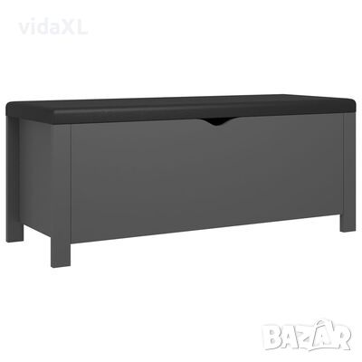 vidaXL Кутия за съхранение с възглавница, сива, 105x40x45 см, ПДЧ(SKU:326770
