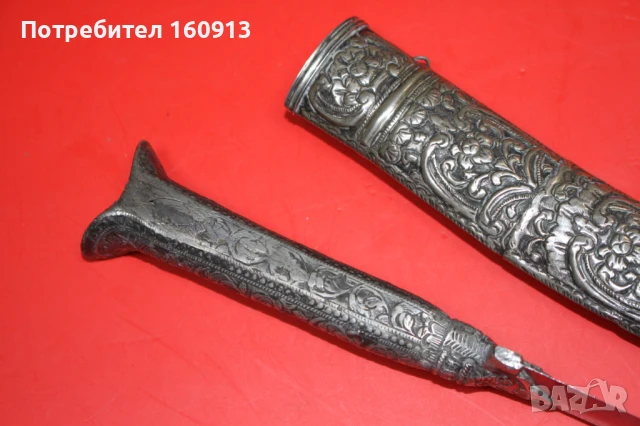 Автентичен Средиземноморски Гръцки сребърен нож кама ятаган, снимка 11 - Антикварни и старинни предмети - 51173039