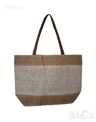 Нова голяма плажна чанта Бежова кафява