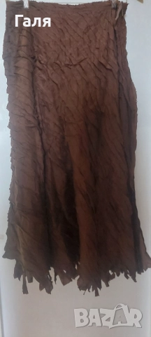 Дълга кафява пола размер М , снимка 4 - Поли - 52200111