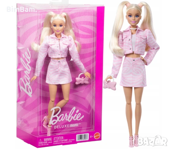 Оригинална кукла Barbie Deluxe Style - Луксозен стил: С розово дънково яке