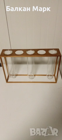 Метална ваза с епруветки – нова, снимка 4 - Вази - 53294939