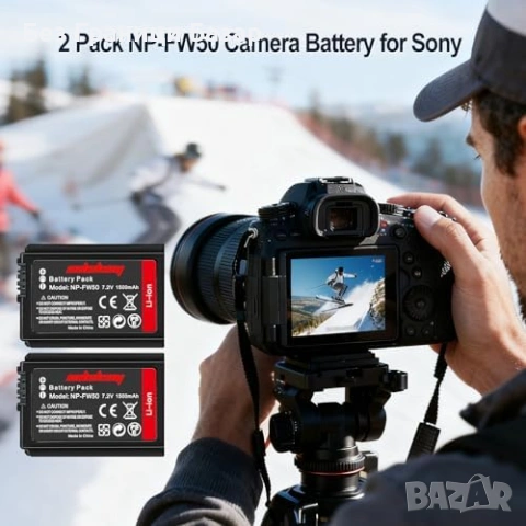 Нови NP-FW50 2 броя батерия 1500mAh за Sony A7 II A7R A7S A6300 A6500, снимка 9 - Батерии, зарядни - 53534561