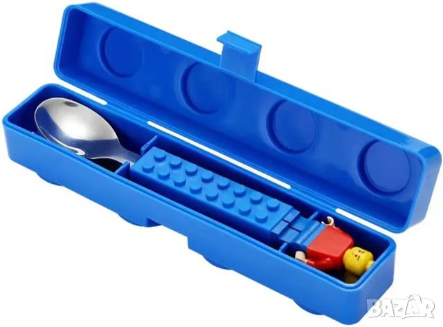 Лъжичка и виличка с дръжка във форма на блокче тип Лего Lego, снимка 2 - Образователни игри - 45675801