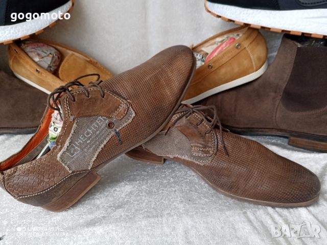 мъжки обувки от естествена кожа DANIEL HECHTER® MEN´S LEATHER LOW SHOES - COGNAC BROWN, N- 43 - 44, снимка 14 - Ежедневни обувки - 45543297