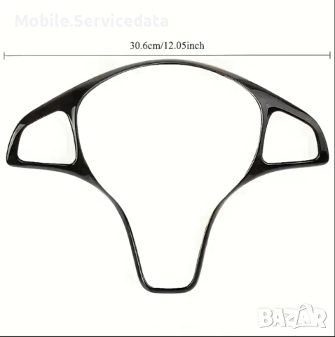 Декоративен панел за волан с въглеродна текстура (carbon fiber), подходящ за Mercedes C-Class W205 и, снимка 2 - Аксесоари и консумативи - 52426882