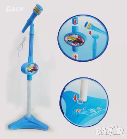 Детски светещ микрофон на стойка спайдърмен, снимка 4 - Музикални играчки - 45844948