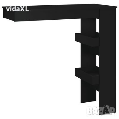 vidaXL Стенна бар маса, черна, 102x45x103,5 см, инженерно дърво(SKU:811782