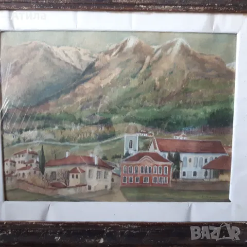 картина акварел 59/49 см, снимка 2 - Картини - 49815139