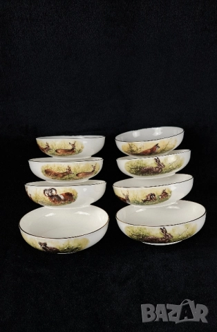 На части! Ловен сервиз с дивеч за кафе и храна за 8 човека - Kaiser, снимка 3 - Сервизи - 52398140