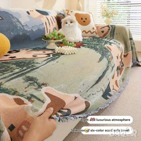 Абстрактно ново шалте , снимка 3 - Покривки за легло - 53251410