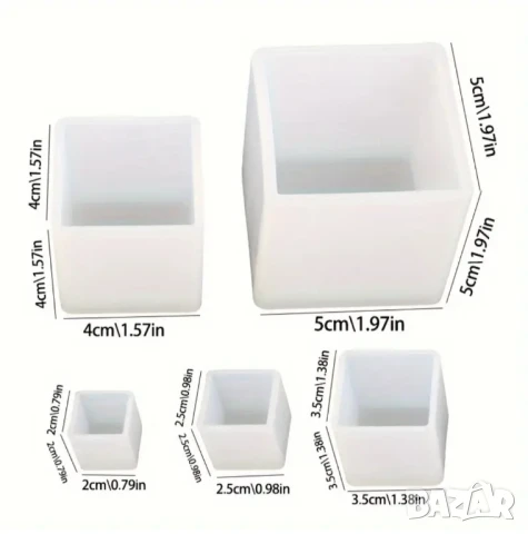 Комплект молдове 5 броя кубчета различни размери , снимка 3 - Форми - 50475869