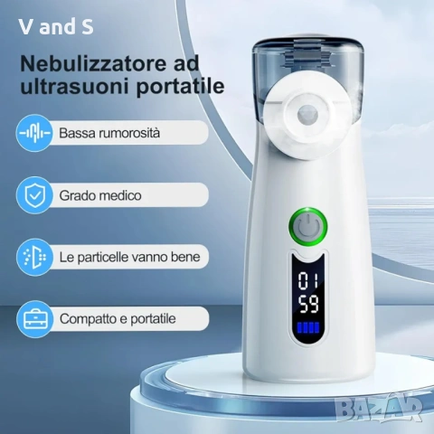 Инхалатор,безшумен аерозол, преносима ултразвукова аерозолна машина,  автоматично почистване, снимка 2 - Други - 53120642