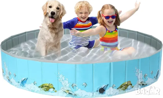 160х30см сгъваем твърд басейн за деца и кучета за многократна употреба