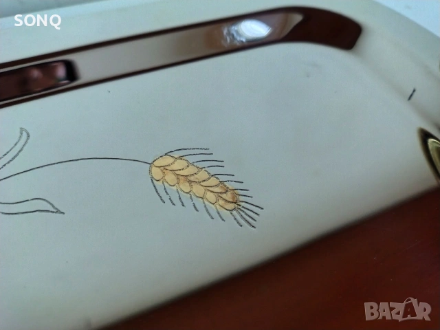 Страхотен Поднос Със Позлата 24К, снимка 4 - Антикварни и старинни предмети - 53456690