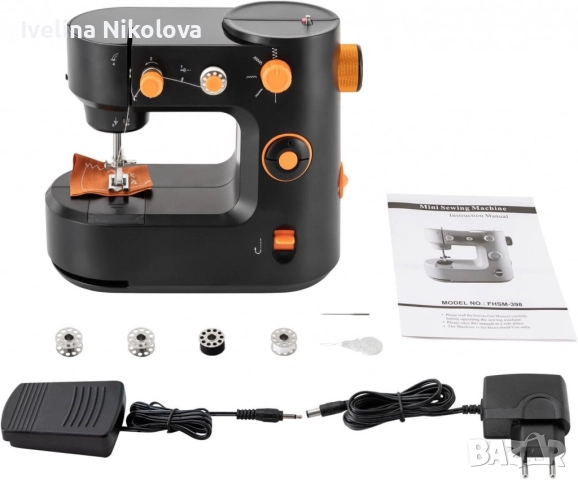 QVC Немска Мини шевна машина, компактна и удобна за домашна употреба, снимка 6 - Шевни машини - 52423525