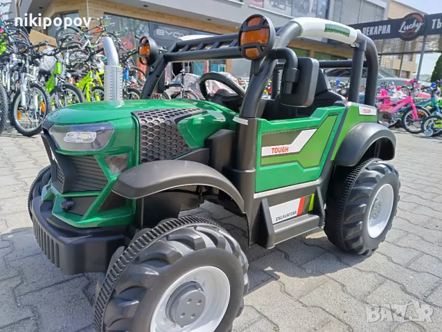 TEXAS акумулаторен трактор HARVEST зелен, снимка 1