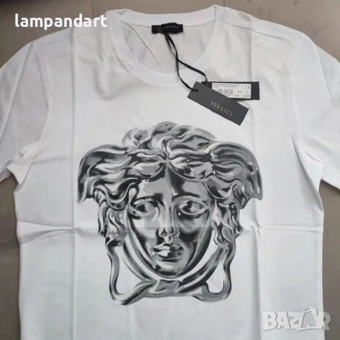 Тениска Versace Medusa бяло със сребристо, снимка 4 - Тениски - 41659976