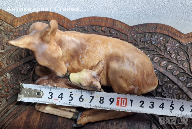 🦌 Порцеланова фигура „Сърна с малко“ – Goebel, W. Germany , снимка 11 - Колекции - 52869431