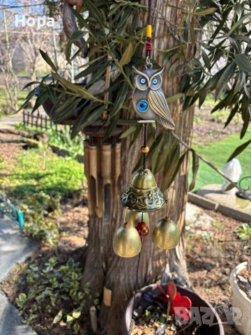 Вятърен звънец от метал Бухал , снимка 13 - Декорация за дома - 35950769