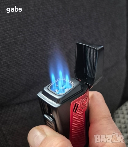 Луксозна запалка за пури HONEST с подарък резачка,три цвята, снимка 16 - Запалки - 52204255