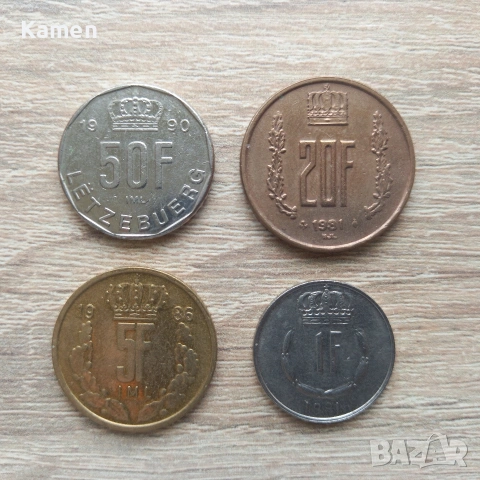 Лот люксембургски монети (1981 - 1990)