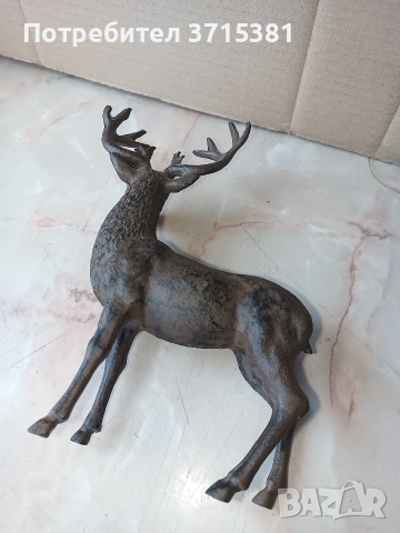 Чугунена фигура- елен, снимка 3 - Антикварни и старинни предмети - 52910475