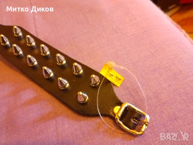 каишка за ръка с шипове 230 мм на 23 мм естествена кожа, снимка 5 - Други - 53566110