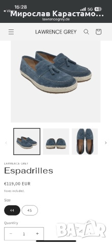 Lawrence Grey-мъжки велурени еспадрили., снимка 6 - Ежедневни обувки - 51611349