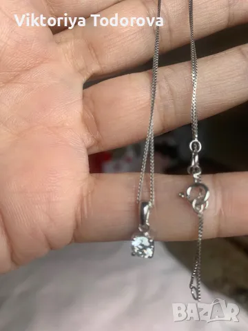 Ново колие с ест.диамант-0,50к-СУПЕР ОФЕРТА-НА ПОЛОВИН ЦЕНА-ДО КОЛЕДА, снимка 9 - Колиета, медальони, синджири - 48319718