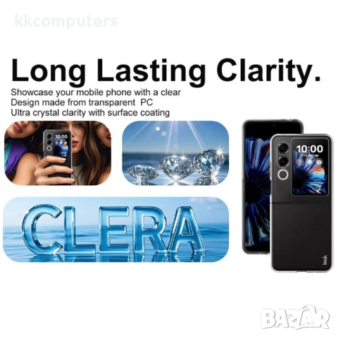 Прозрачен калъф IMAK Crystal Case II Pro за ZTE nubia Flip2 5G - PC, Горен и долен капак, Вкл. Проте, снимка 6 - Калъфи, кейсове - 53316465