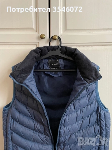Тъмно син пухен елек – размер XS/S, снимка 3 - Други - 53924434