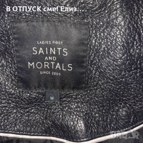Кожено яке рокерия, естествена кожа, дамско, дебела кожа, с лек подплатаSaint & Mortals, снимка 8 - Якета - 54245695