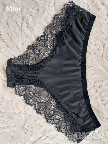  Резервирани Fancy Underwear XL Черна дантелена бикина , снимка 3 - Бельо - 53414499