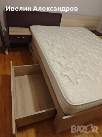 Спалня легло 140/200 + нощи + скрин, снимка 3 - Спални и легла - 54025475
