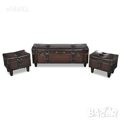 vidaXL Комплект пейки за съхранение, кафяви, 3 бр(SKU:240551